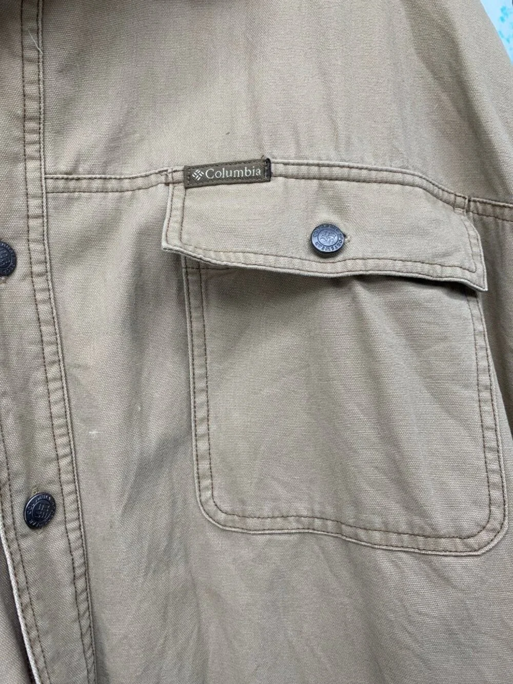 Columbia Canvas Fleece-Lined Shirt Jacket With Corduroy Collar 3XT Mens Tall